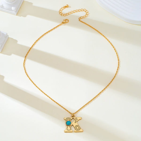 Western Engraved Initial Necklace 12Pc Set| 80N93892-Pack 12