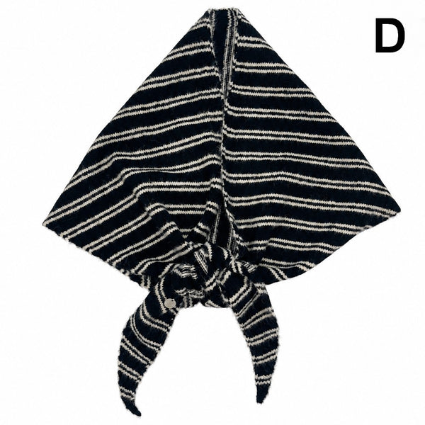Striped Triangle Neck Scarf Shawl | 40SC747