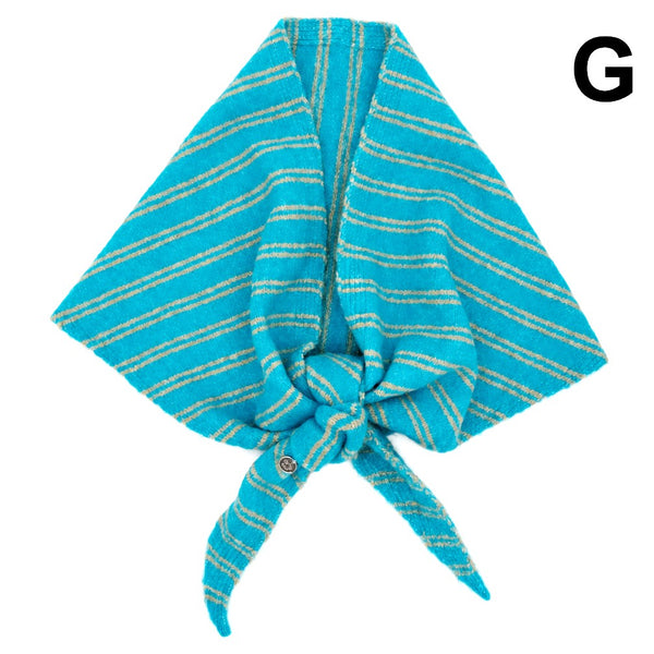 Striped Triangle Neck Scarf Shawl | 40SC747