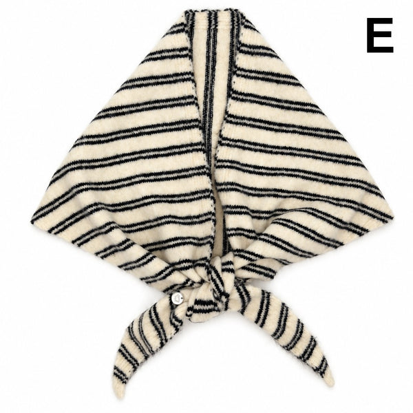 Striped Triangle Neck Scarf Shawl | 40SC747