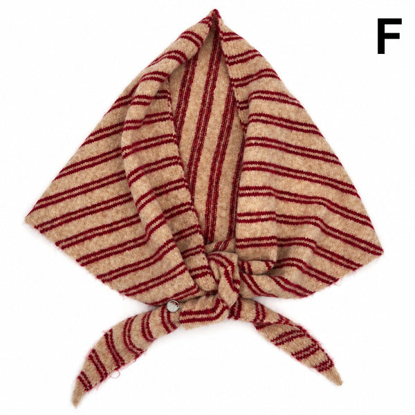 Striped Triangle Neck Scarf Shawl | 40SC747