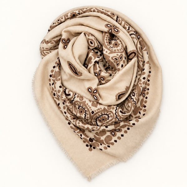 Paisley Print Oversized Square Scarf | 40SC749