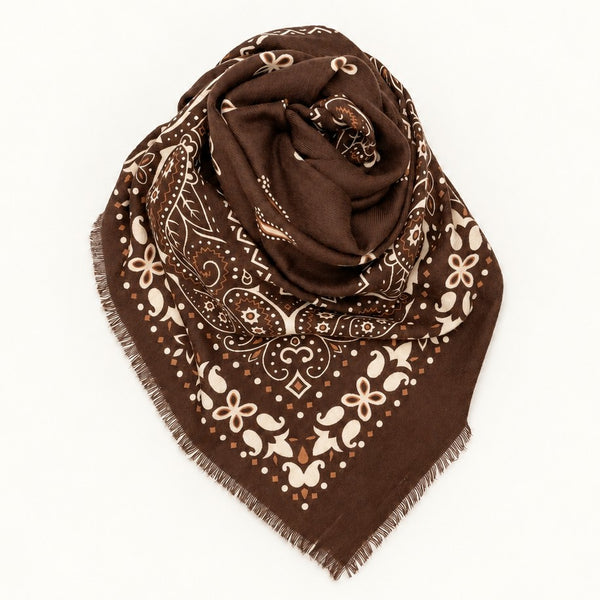 Paisley Print Oversized Square Scarf | 40SC749