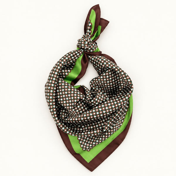 Interlocking Circle Geometric Print Square Scarf | 40SC736