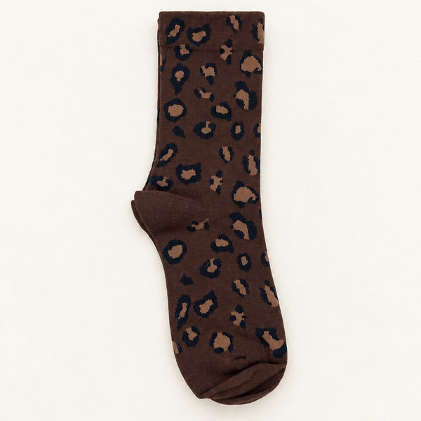 LEOPARD PRINT CREW SOCKS | 40S02095