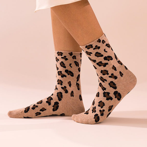 LEOPARD PRINT CREW SOCKS | 40S02095