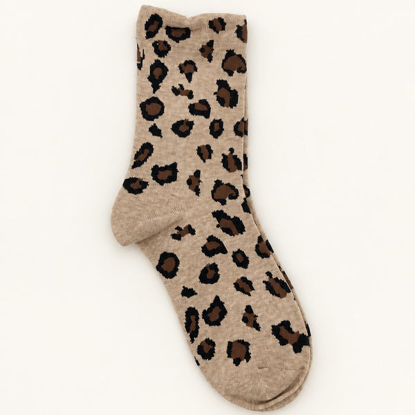 LEOPARD PRINT CREW SOCKS | 40S02095