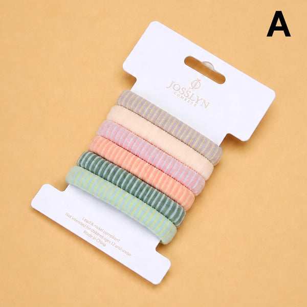 Striped Terry Hair Ties 6-Pc Set | 40S753
