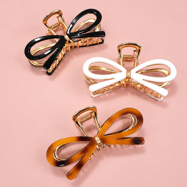 LARGE CUTE BOW RIBBON HAIR CLAW CLIPS | 40H881