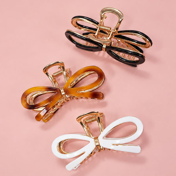 LARGE CUTE BOW RIBBON HAIR CLAW CLIPS | 40H881