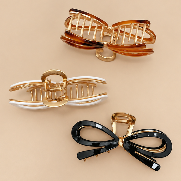 LARGE CUTE BOW RIBBON HAIR CLAW CLIPS | 40H881