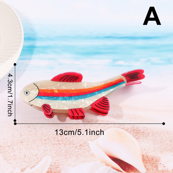 Jumbo Vibrant Fish-Shaped Acrylic Hair Claw Clip | 40H1157
