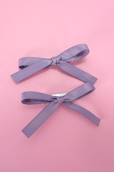 SOFT SILKY BOW HAIR PIN PAIR | 40H732