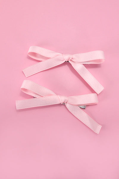 SOFT SILKY BOW HAIR PIN PAIR | 40H732