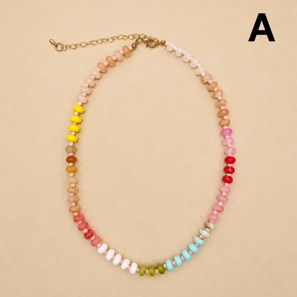 Natural Stone Semi-Precious Glass Mixed Necklace | 40NK9694