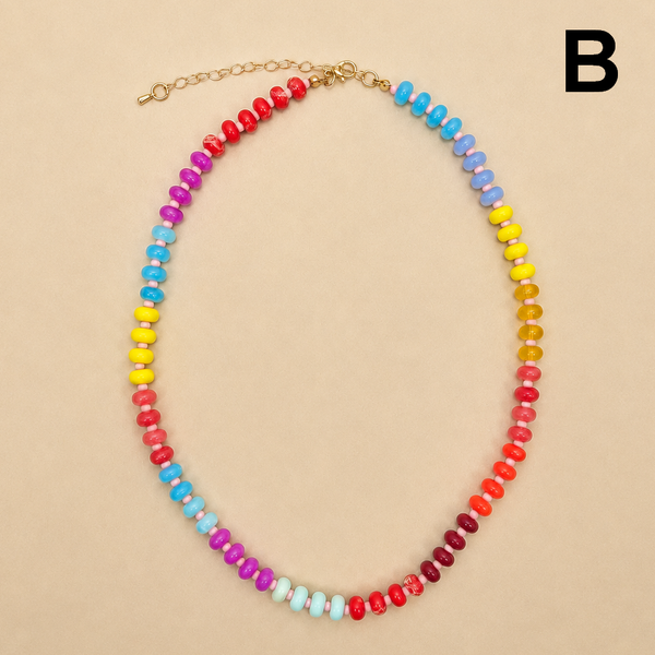 Natural Stone Semi-Precious Glass Mixed Necklace | 40NK9694