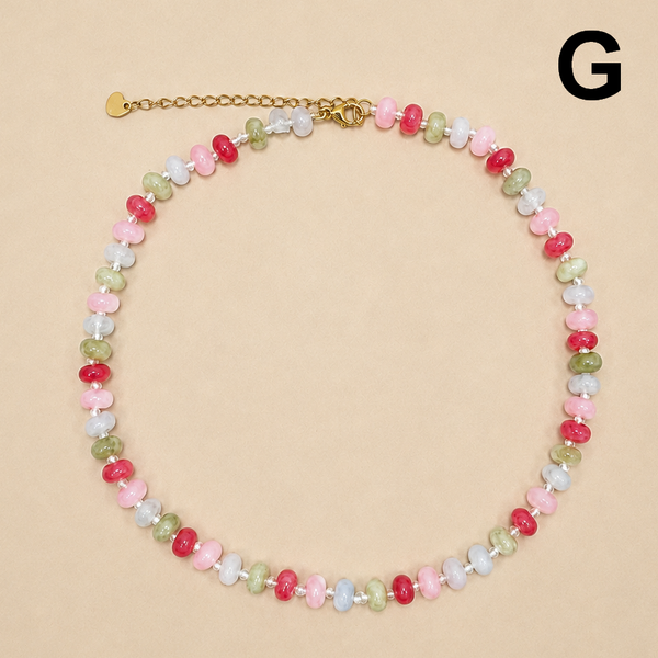 Natural Stone Semi-Precious Glass Mixed Necklace | 40NK9694