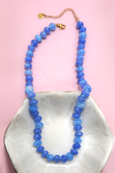 Natural Stone Semi-Precious Glass Mixed Necklace | 40NK9694