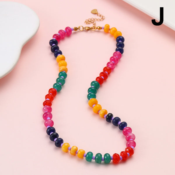 Natural Stone Semi-Precious Glass Mixed Necklace | 40NK9694
