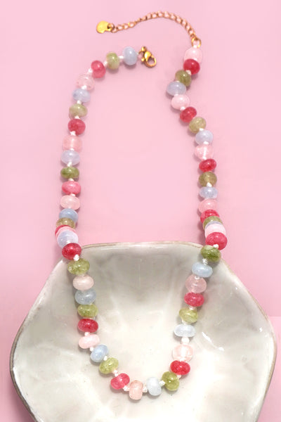 Natural Stone Semi-Precious Glass Mixed Necklace | 40NK9694