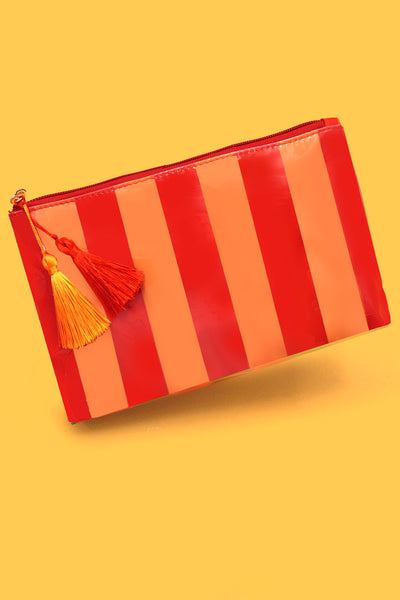 TRAVEL STRIPE COSMETIC MAKEUP POUCH BAG | 40P594