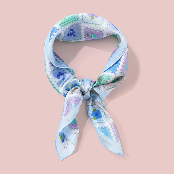 Postal Stamp Lobster Flower Silk Finish Scarf | 40SC731