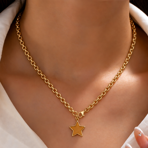 18K STAINLESS STEEL TARNISH FREE STAR NECKLACE | 40NK9667