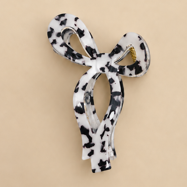 JUMBO ANIMAL LEOPARD PRINT BOW HAIR CLAW CLIPS | 40H1014