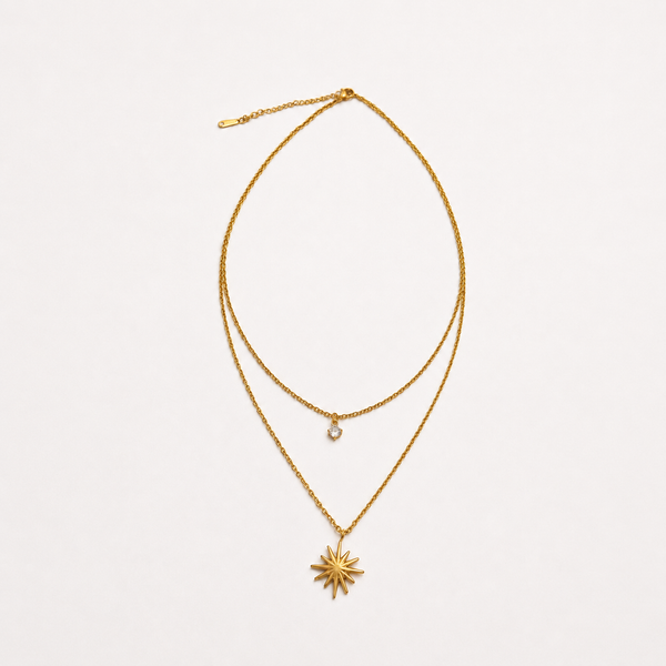 18K STAINLESS STEEL TARNISH FREE LAYERED NECKLACE | 40NK9538