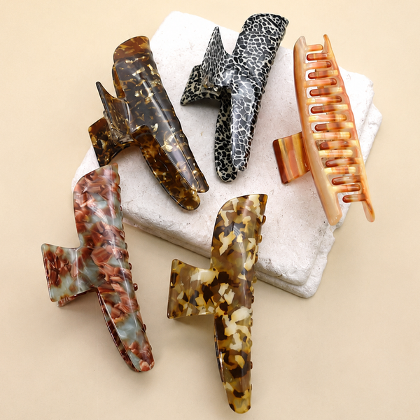 EXTRA LARGE OBLONG CELLULOSE HAIR CLAW CLIPS | 40H524