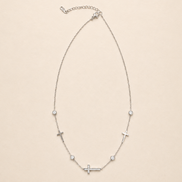 18K STAINLESS STEEL TARNISH FREE CROSS NECKLACE | 40NK9453