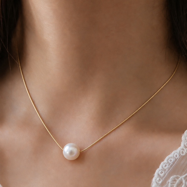 18K STAINLESS STEEL TARNISH FREE PEARL NECKLACE | 40NK9649