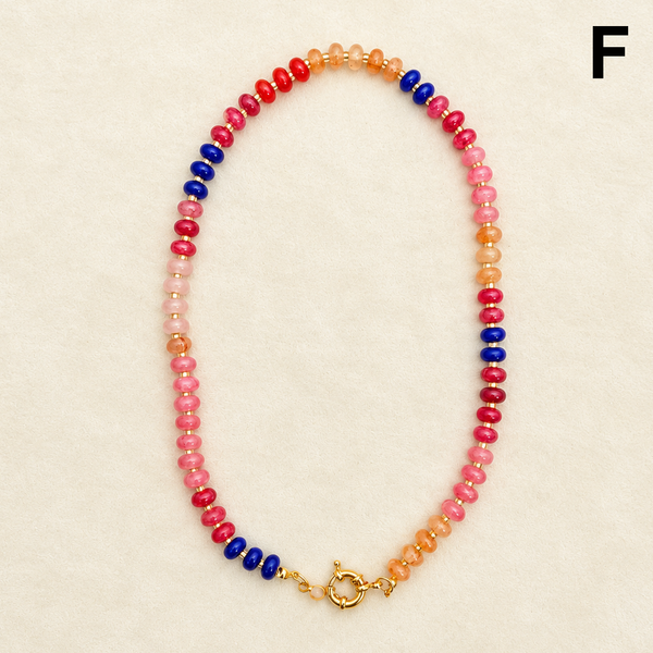 Natural Stone Semi-Precious Glass Mixed Necklace | 40NK9659