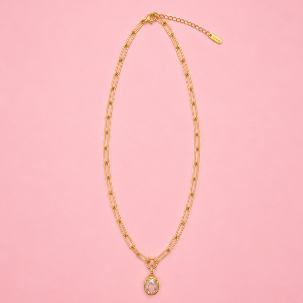 18K STAINLESS STEEL TARNISH FREE SQUARE NECKLACE | 40NK9675