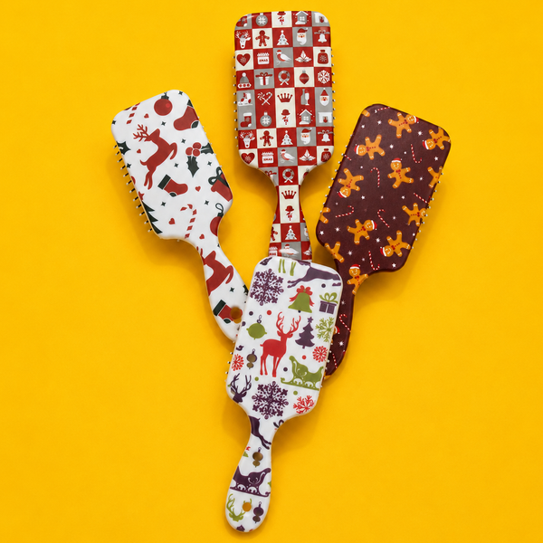 CHRISTMAS HOLIDAY DETANGLE PADDLE HAIR BRUSH COMB | 40HC106