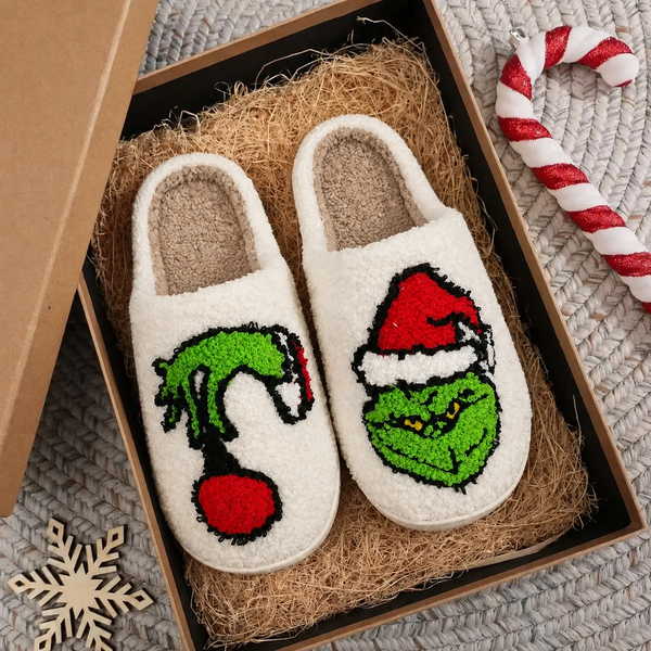 SOFT PLUSH MUSHROOM HEART RAINBOW WARM SLIPPERS | 40SP014