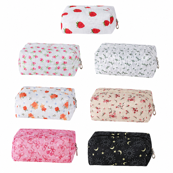 STRAWBERRY WESTERN BOW MAKEUP COSMETIC POUCH BAG | 40P544