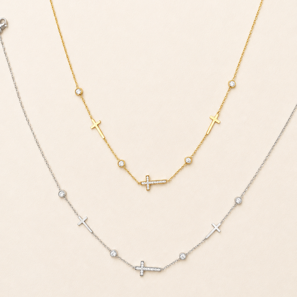 18K STAINLESS STEEL TARNISH FREE CROSS NECKLACE | 40NK9453