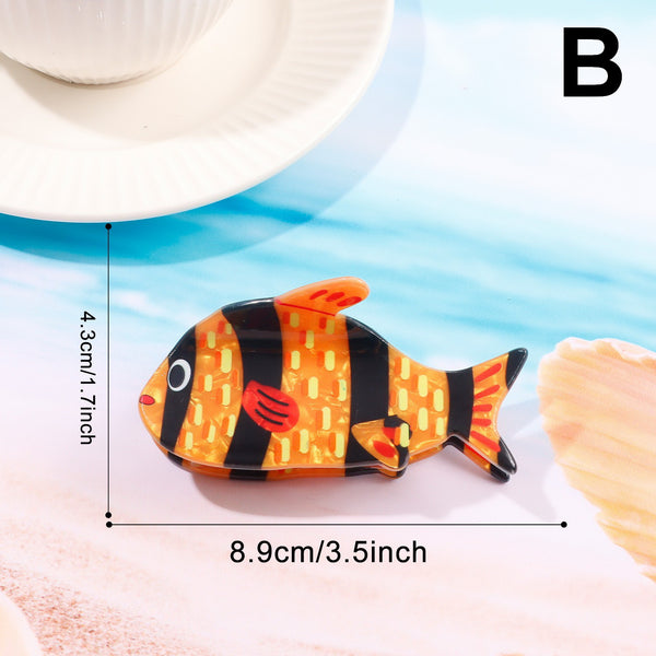 Jumbo Vibrant Fish-Shaped Acrylic Hair Claw Clip | 40H1157