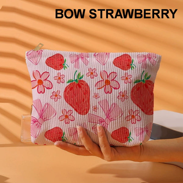 TRAVEL BOW CHERRY COSMETIC MAKEUP POUCH BAG | 40P553