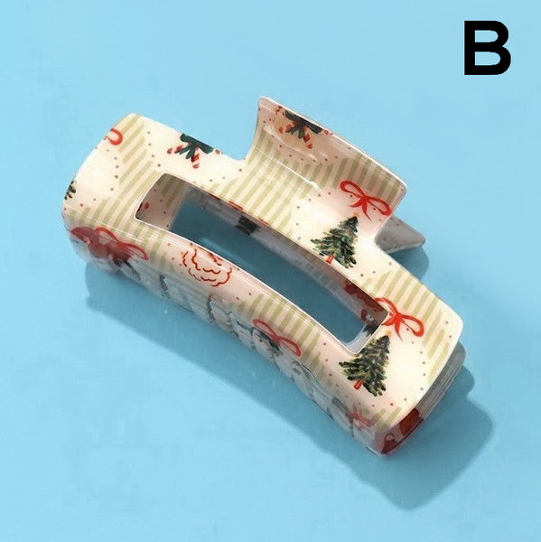 Holiday & Christmas Tree Stripe Hair Claw Clips | 40H1125