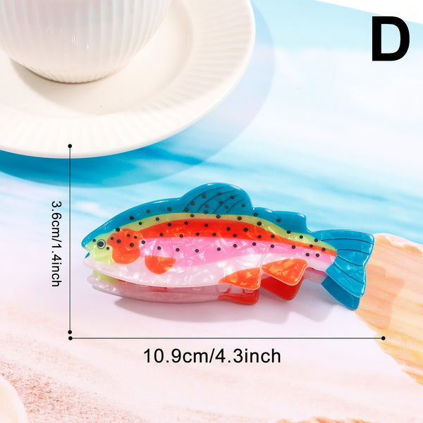 Jumbo Vibrant Fish-Shaped Acrylic Hair Claw Clip | 40H1157