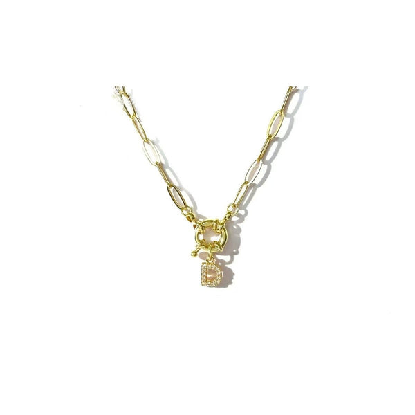 18K STAINLESS STEEL RHINESTONE INITIAL NECKLACE | 40NK9486