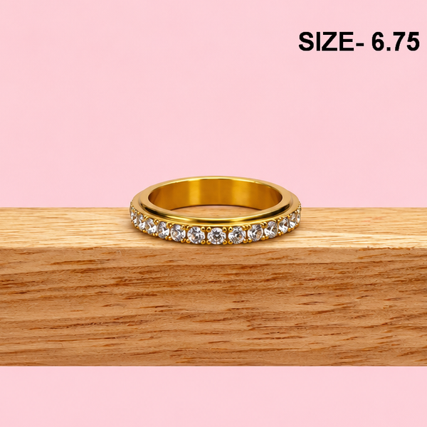 18K STAINLESS STEEL TARNISH FREE DAISY SPINNER RING | 40R155