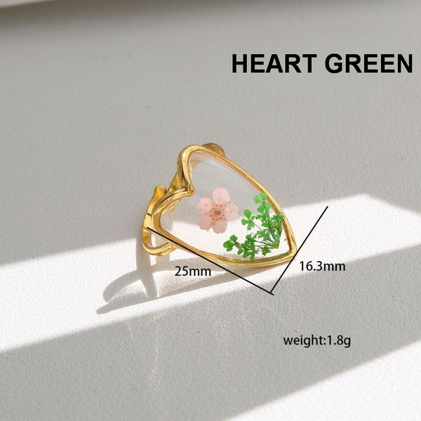 18K STAINLESS STEEL TARNISH FREE FLORAL RINGS | 40R104