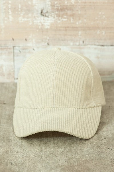 PLAIN CORDUROY BASEBALL CAP | 40CP016