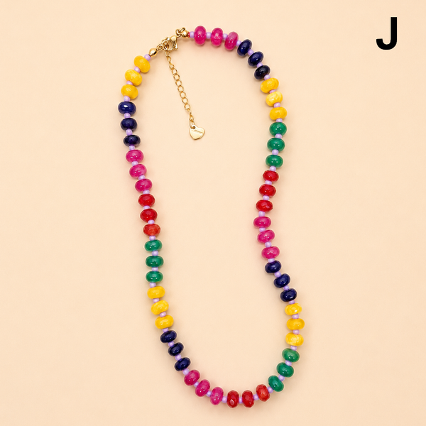 Natural Stone Semi-Precious Glass Mixed Necklace | 40NK9694