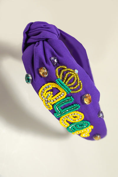 MARDI GRAS MARDI QUEEN WORD HEADBAND | 91HB5376