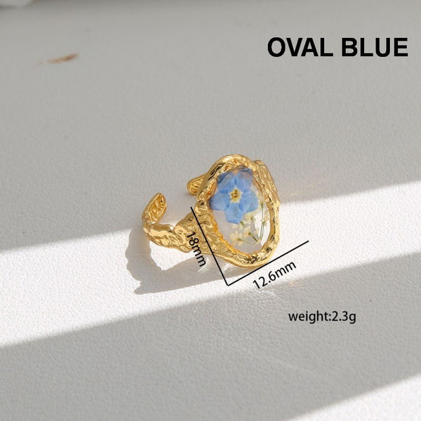 18K STAINLESS STEEL TARNISH FREE FLORAL RINGS | 40R104