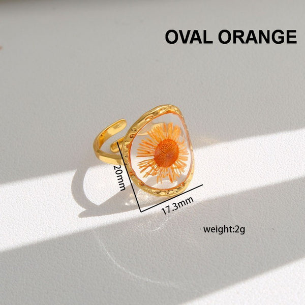 18K STAINLESS STEEL TARNISH FREE FLORAL RINGS | 40R104